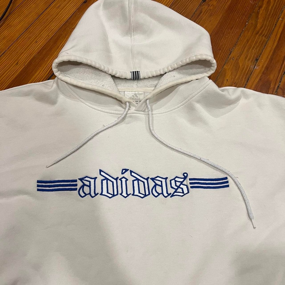 1990s Adidas Gothic Spell-out Logo Baggy Hoodie size XL